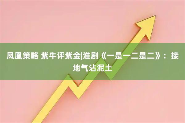 凤凰策略 紫牛评紫金|淮剧《一是一二是二》：接地气沾泥土